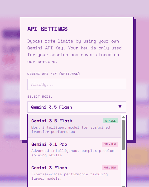 BYOK and model settings